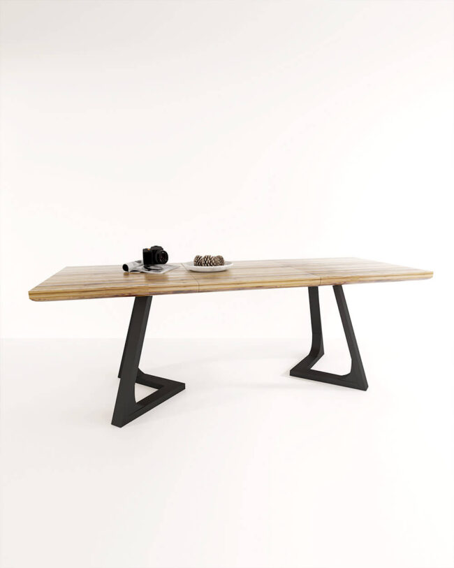 Masa de dining din lemn si picioare metalice MD4