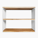 Raft de perete lemn si metal alb in stil industrial