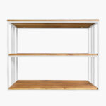 raft de perete metal alb si stejar in stil industrial RM1.1