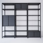 Raft in stil industrial din metal negru RM4